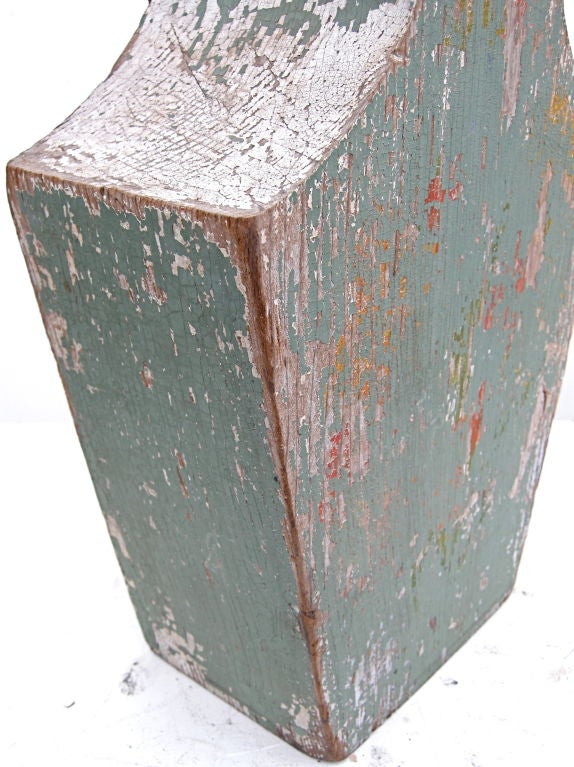 Folky Wooden Vase Of Tin Tulips For Sale 5