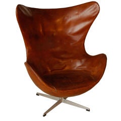 ARNE JACOBSEN EGG ; FIRST YEAR PROD ; LEATHER