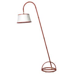 Articulated leather standard lamp by Jacques Adnet
