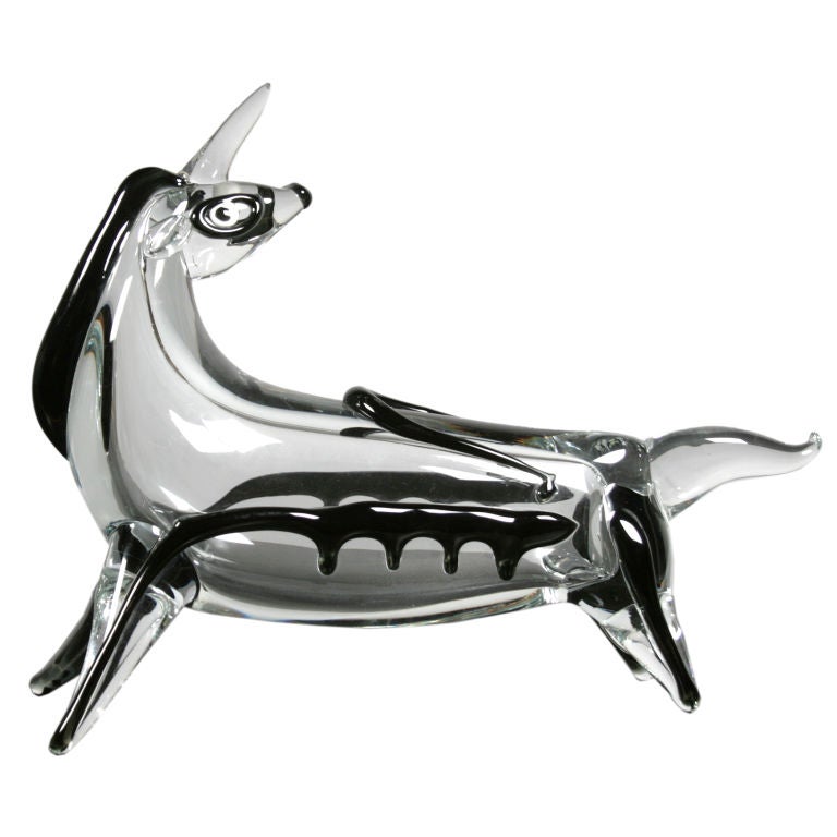 Murano glass unicorn attributed to Ermanno Nason at 1stDibs