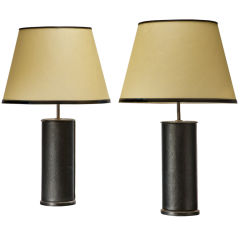 Pair of large table lamps by Jacques Adnet