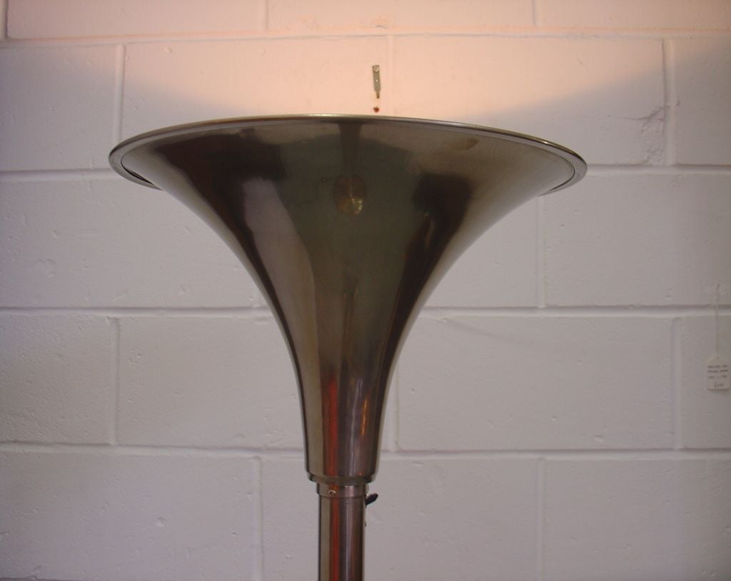 Nickel plated modernist uplighter