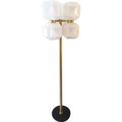 Vintage opaline glass standard lamp