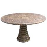 Round Fossil Marble Table