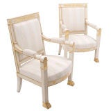 Pair of French Empire Armchairs, after P. Marcion