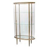 Large Oval Glazed Brass Vitrine