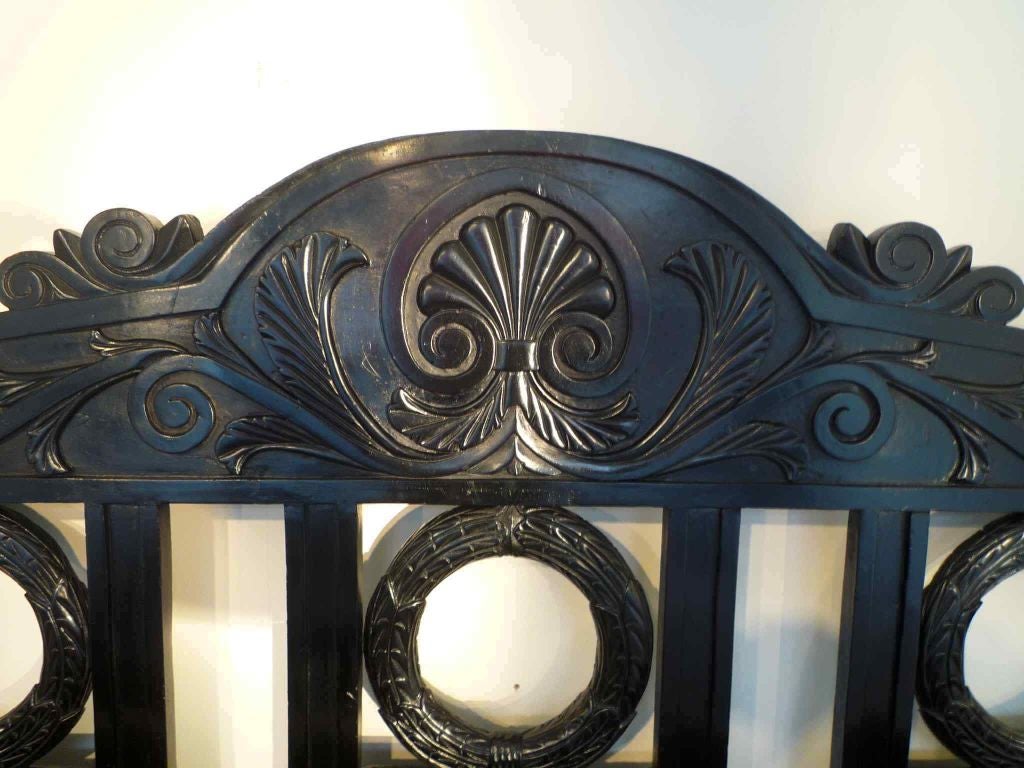 Carved and Ebonised Four Poster Bed 1