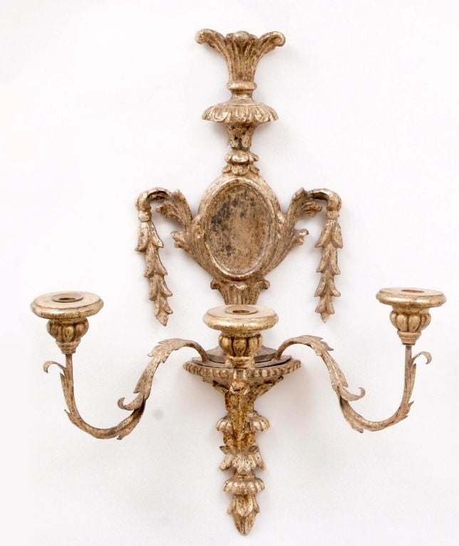 Four Italian Carved Wood and Tole Sconces at 1stdibs
