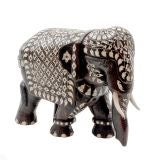 Indian Bone Inlaid Rosewood Elephant