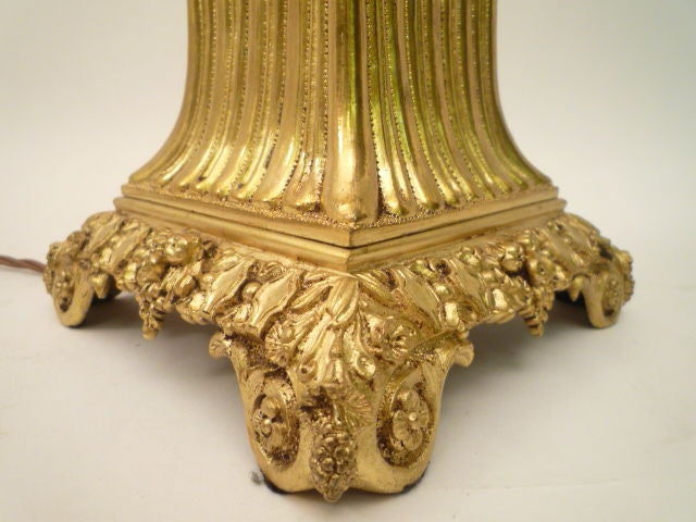 Pair of Gilt Bronze Carcel Lamps