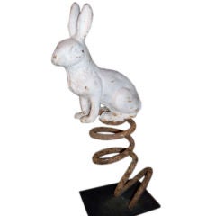 Cast Iron Garden Rabbit on Spring
