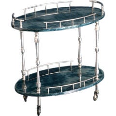 Retro A Small Aldotura Teacart with Nickel Metalwork Italy 1950s