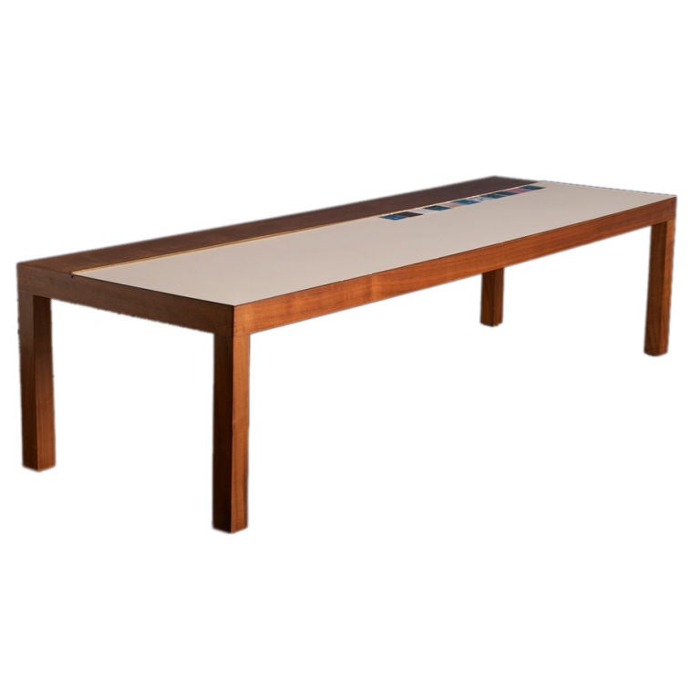 1960s Rectangular Wooden and Laminate Coffee Table For Sale
