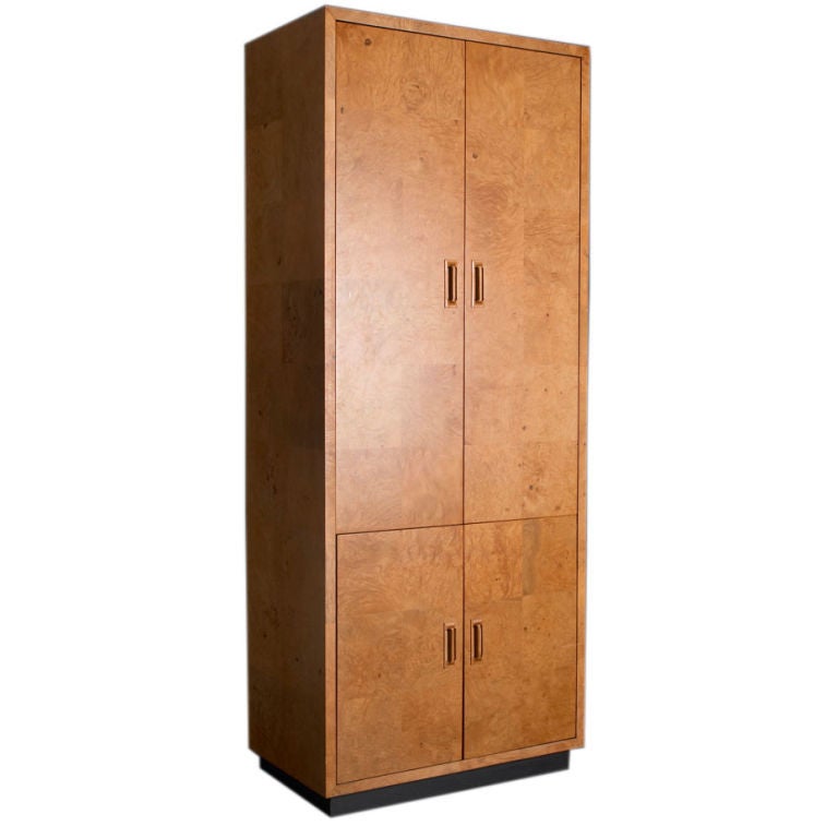 A Late 1960s Burlwood Upright Cabinet designed by Henredon USA