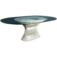 An Oval Spun Aluminium Table USA 1960s