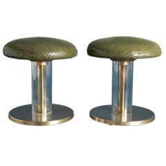 A Pair of 1960s Faux Snakeskin Stools