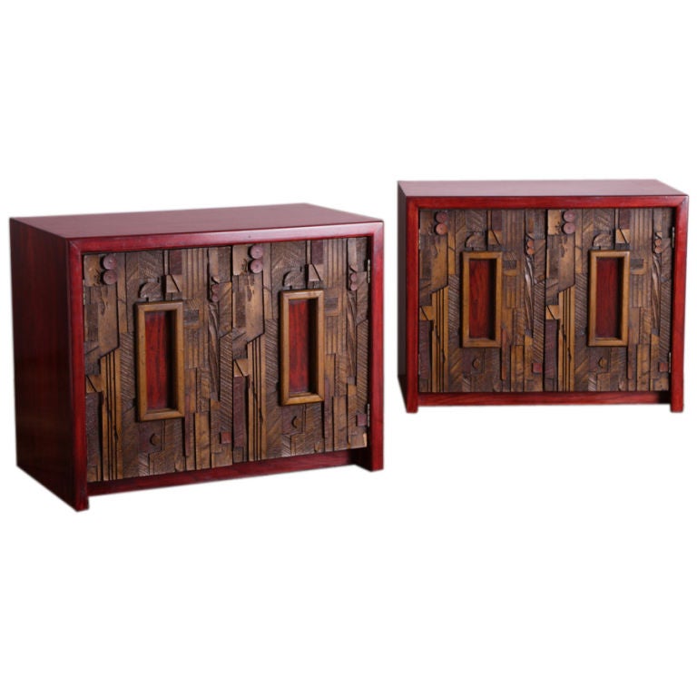 Pair of Side Cabinets Designed by Lane, Altavista USA, 1950s For Sale