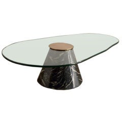 A 1970s Black Marble Based Coffee Table