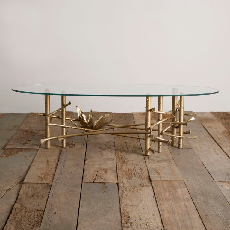 Mid-20th Century A Gold Painted Silas Seandel Style Coffee Table 1960s