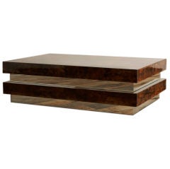 A Rectangular Lacquered Tobacco Leaf Coffee Table