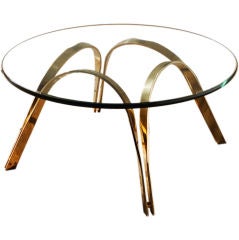 A Roger Sprunger Designed Brass Based Coffee Table for Dunbar