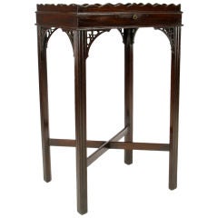 1940s Quigley  Scalloped Gallery Mahogany Side Table