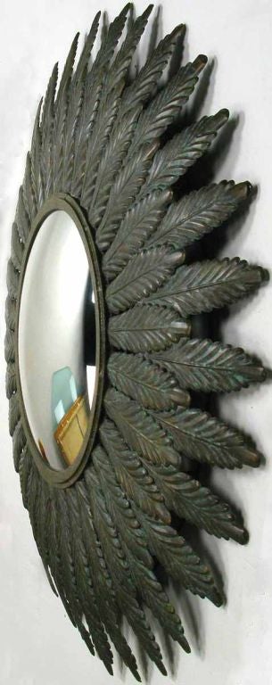 Imposing Maitland Smith Brass Acanthus Leaf  Convex Mirror