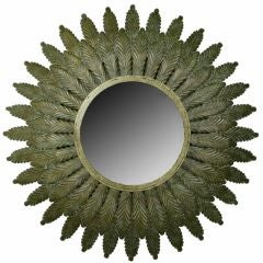 Imposing Maitland Smith Brass Acanthus Leaf  Convex Mirror