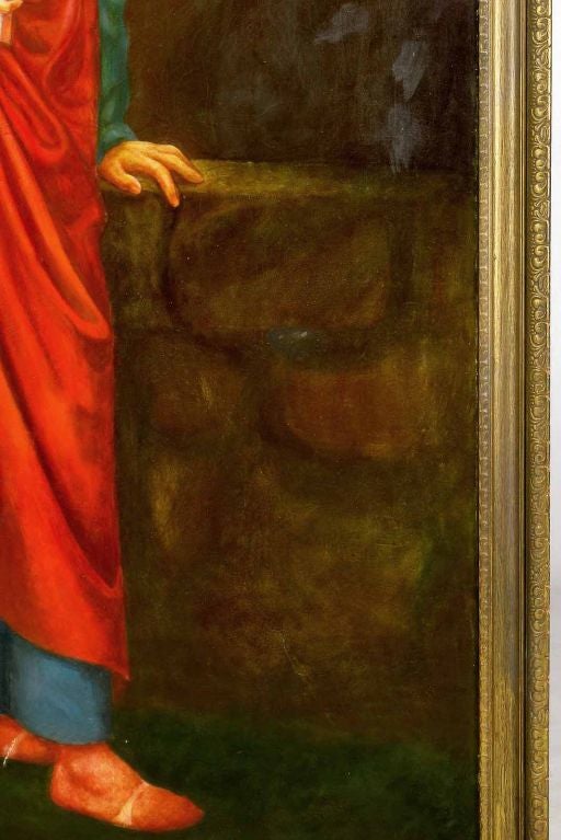 American Large Oil Painting Depicting Dante Holding 