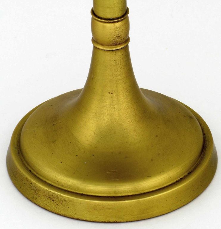 Spanish Pair Sarreid Brass Candlesticks With Concave Reflectors
