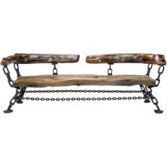 Artisan Chain & Wood Bench From The Shipwreck James D. Sawyer