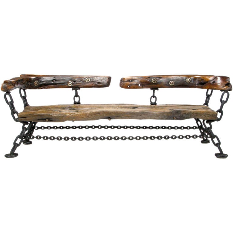 Artisan Chain & Wood Bench From The Shipwreck James D. Sawyer