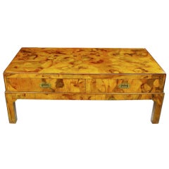 Italian Oyster Burl Campaign Coffee Table