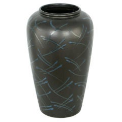 Scheurich Black And Blue West German Pottery Vase