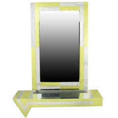 Paul Evans Chrome & Brass Cityscape  Console With Mirror