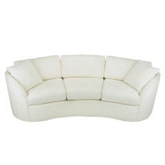 Hekman Art Deco Revival Kidney-Shaped Sofa In Creamy Silk