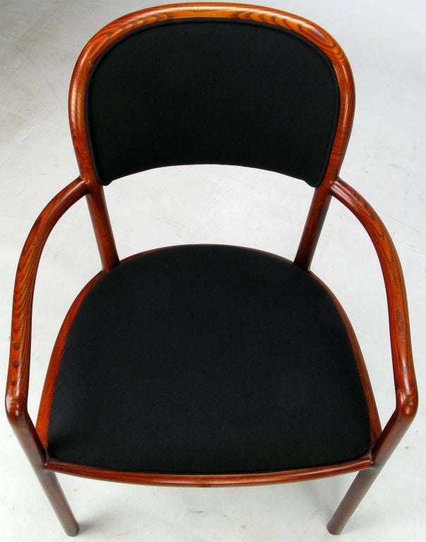 Rare Ward Bennett Set Of Four Bent Ash Wood Chairs 3