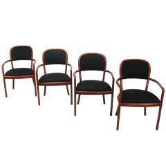 Rare Ward Bennett Set Of Four Bent Ash Wood Chairs
