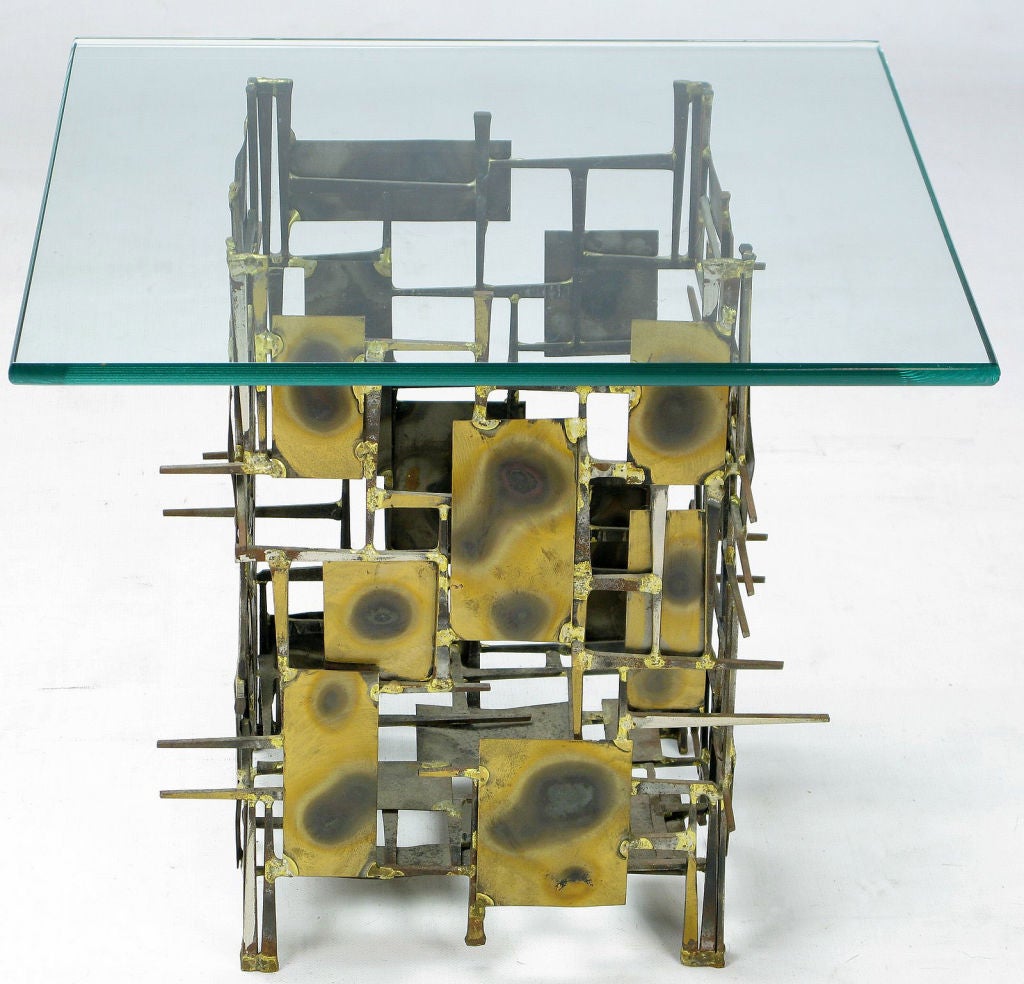 Silas Seandel Attr. Abstract Iron And Brass Side Table
