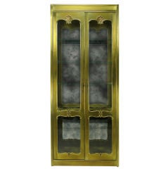 Mastercraft Regency-Styled Shell Motif Brass Vitrine