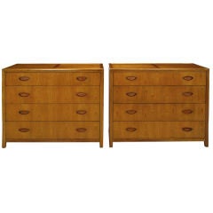 Pair  Michael Taylor New World Walnut Commodes By Baker