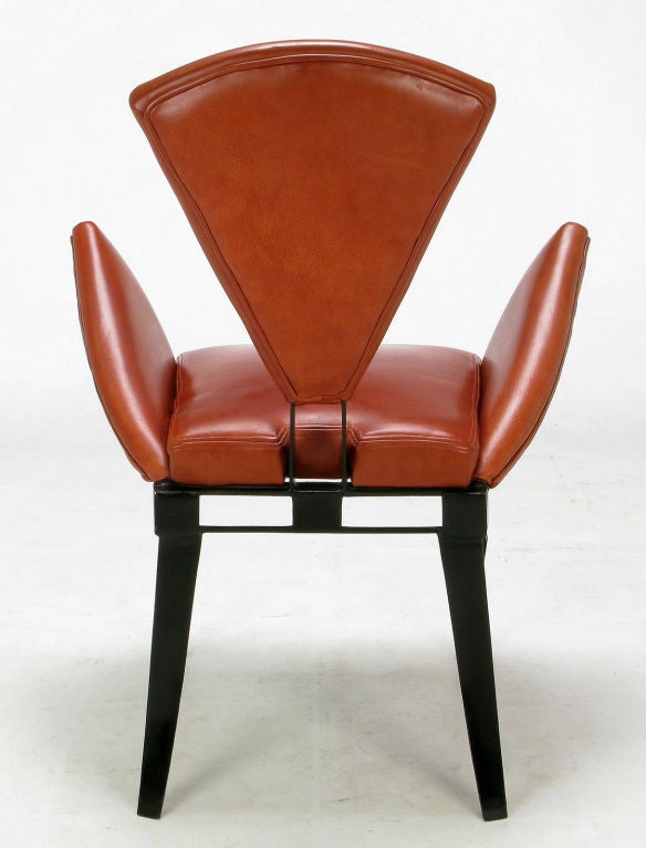 Pair Steel & Leather Vinta Chairs By Joaquin Gasgonia Palencia 2