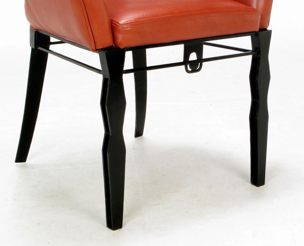 Pair Steel & Leather Vinta Chairs By Joaquin Gasgonia Palencia 3