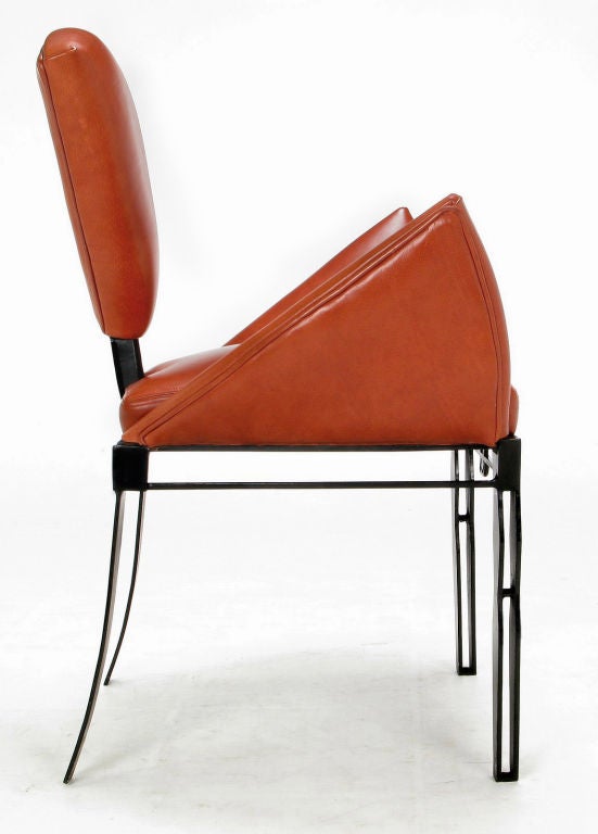 Pair Steel & Leather Vinta Chairs By Joaquin Gasgonia Palencia 1