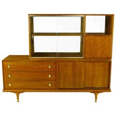 Renzo Rutili Walnut Double-Sided Cabinet