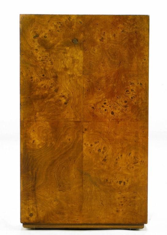 American Milo Baughman Burled Walnut Pedestal Table