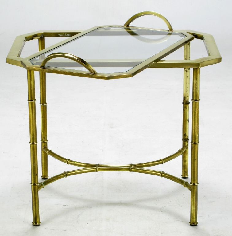 Mastercraft. Stylized Brass Bamboo Tray Table 1
