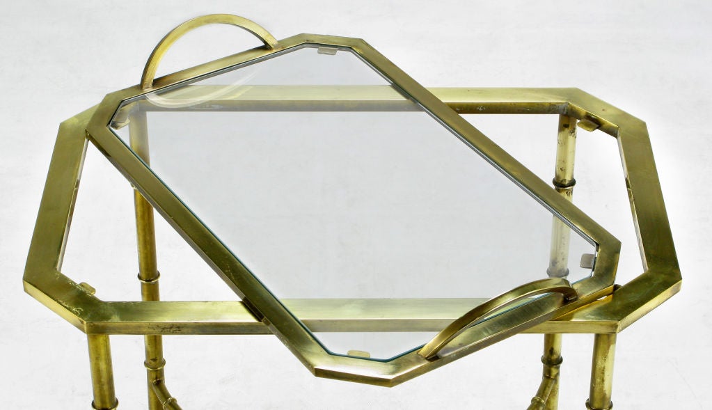 Mastercraft. Stylized Brass Bamboo Tray Table 2