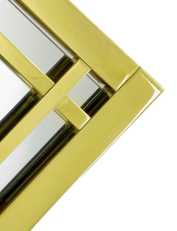 American Brass Double Framed Mirror In the Style Of Pierre Cardin