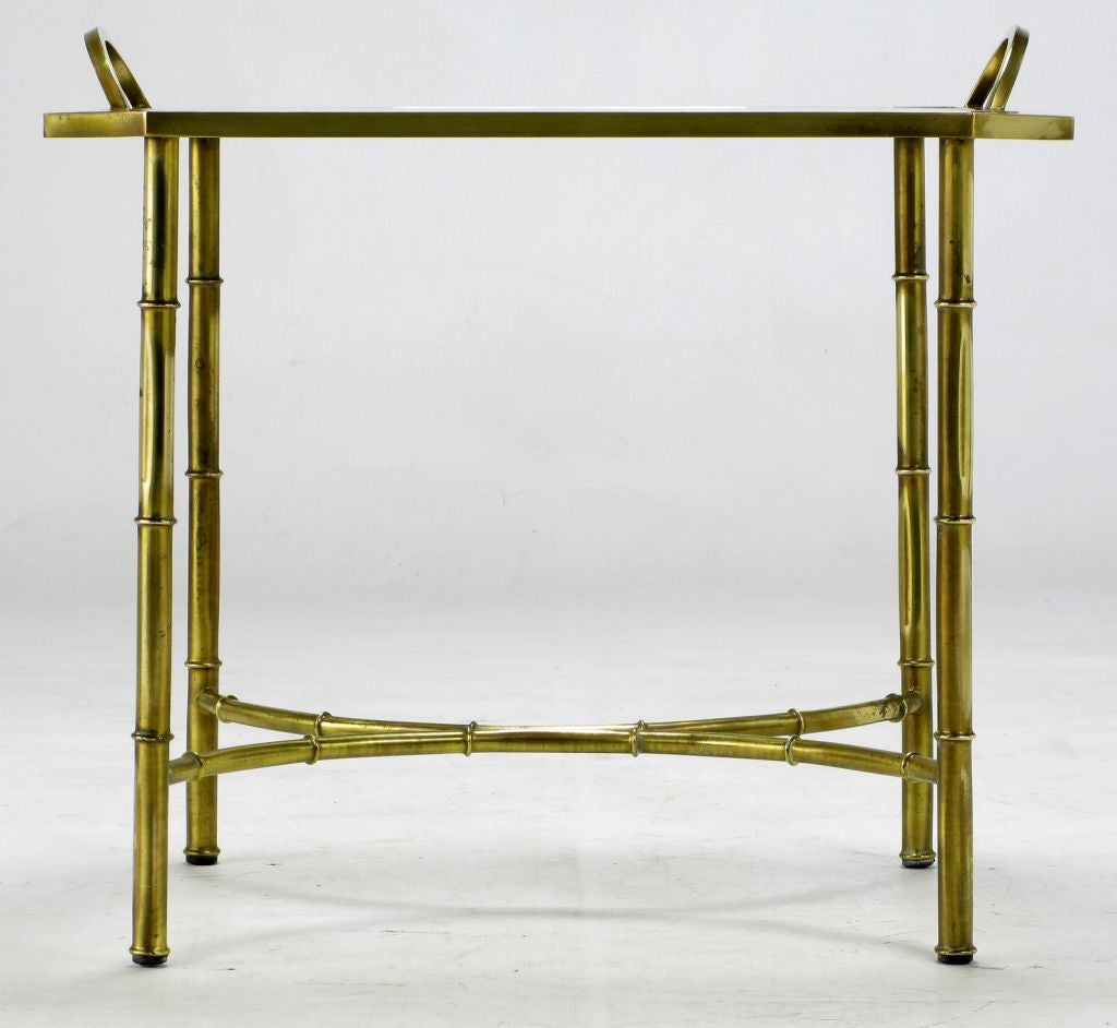 American Mastercraft. Stylized Brass Bamboo Tray Table